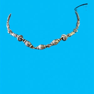 BRIGHTON RETIRED FILIGREE Bold CHARM Silver Collar NECKLACE.  Silver plated.